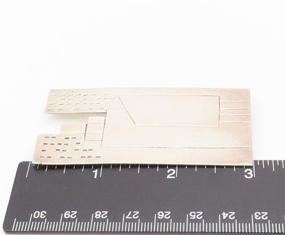 925 Sterling Silver  Vintage Etched NYC Skyscraper Puzzle Brooch Pin  BP10432