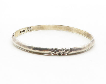 TAXCO MEXICO 925 Silver  Vintage Etched Detail Round Bangle Bracelet  BT4921