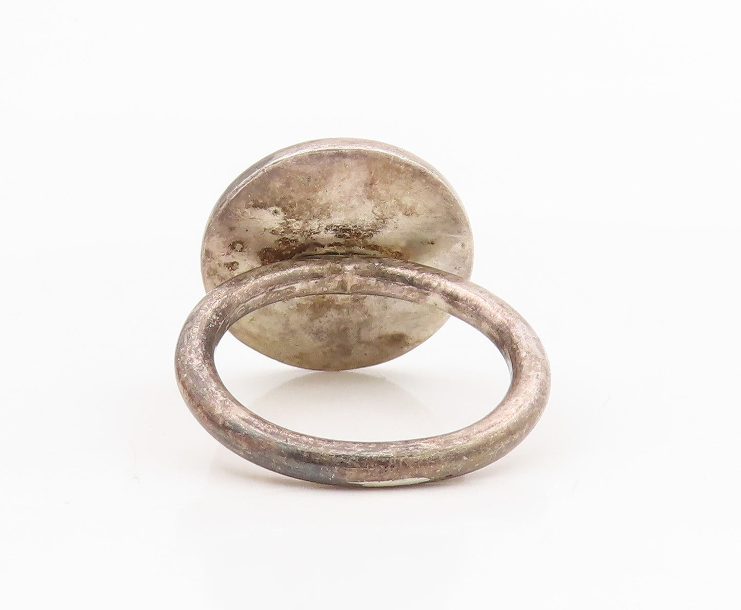 925 Sterling Silver Vintage Ring Carved Cup Cake Chunky Band  Sz 7.5  RG34344