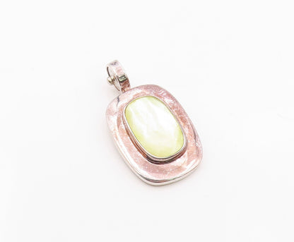 ESPO SIG 925 Silver  Vintage Faceted Mother Of Pearl Cutout Pendant  PT17720