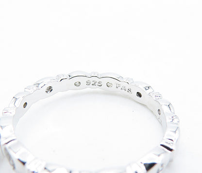 925 Sterling Silver  Cubic Zirconia Solitaire With Accents Ring Sz 8  RG5844
