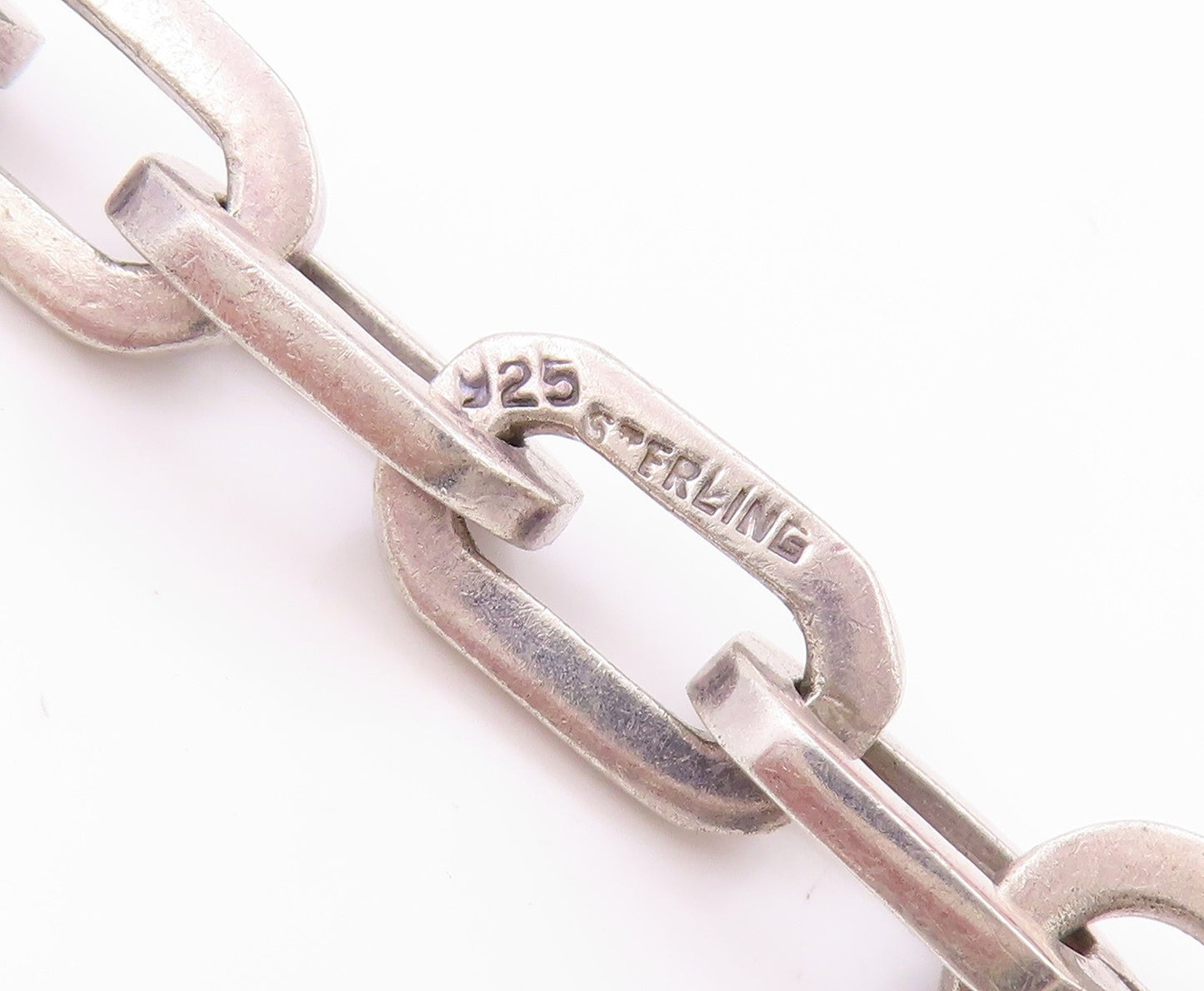 925 Sterling Silver Vintage Bracelet Solid U Chain Dangling Dog Charm  BT11277