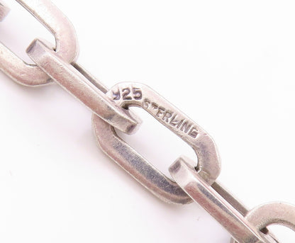 925 Sterling Silver Vintage Bracelet Solid U Chain Dangling Dog Charm  BT11277