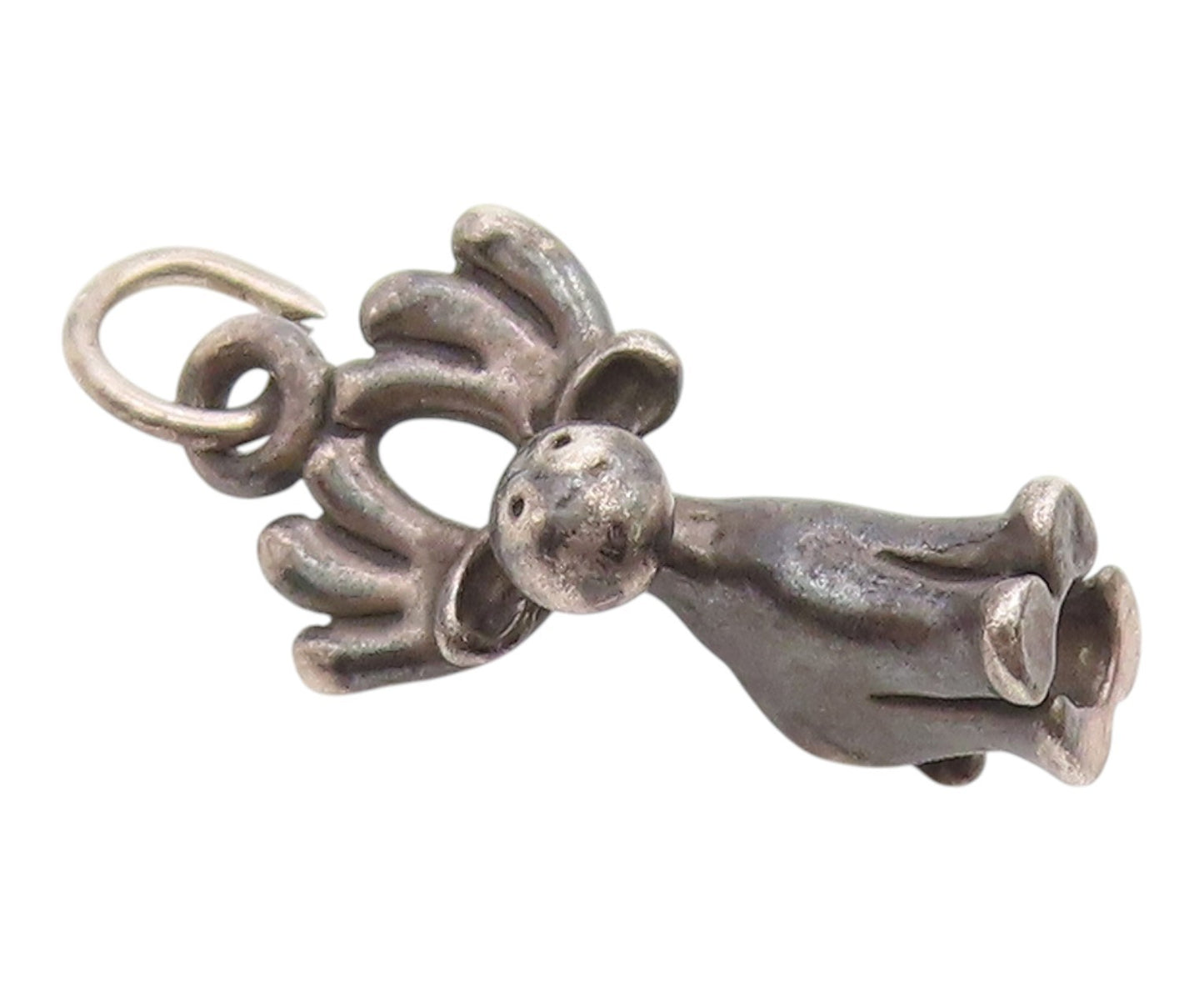 925 Sterling Silver  Vintage Petite Dark Tone Reindeer Head Pendant  PT19430