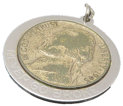 925 Sterling Silver  Vintage United States Nickel Coin Pendant  PT18176