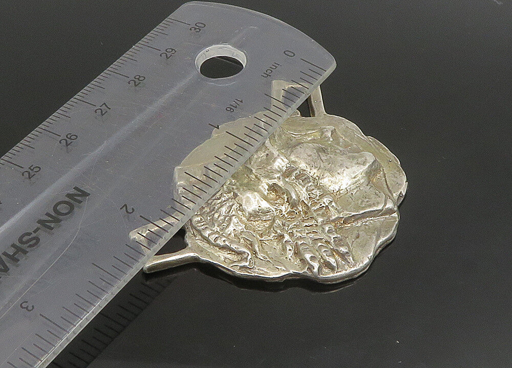 925 Sterling Silver  Vintage Heavy Large Sculpted Face Profile Pendant PT19016