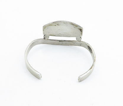 JG 925 Sterling Silver Vintage Dark Tone Modernist Cuff Bracelet  BT2327
