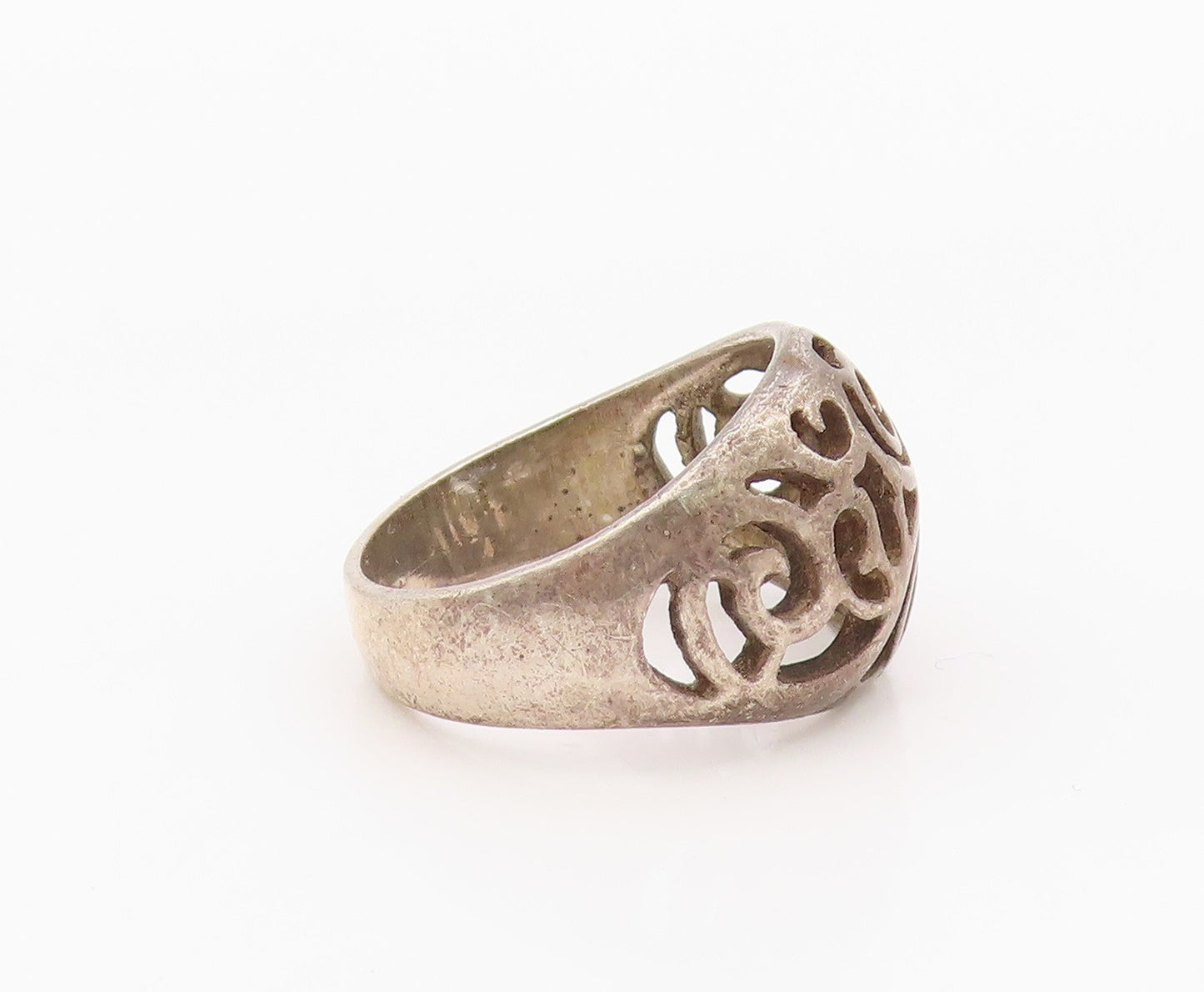 925 Sterling Silver Vintage Ring Classic Open Scrollwork Band  Sz 5.5  RG36311