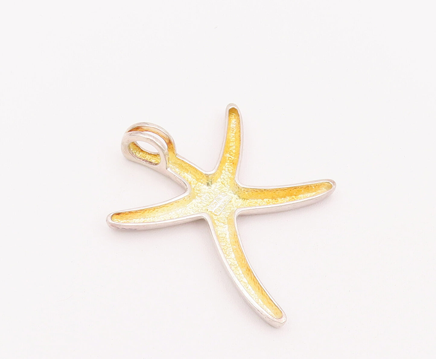 925 Sterling Silver Vintage Pendant Minimalist Solid Cutout Star Fish  PT22829