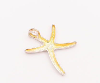 925 Sterling Silver Vintage Pendant Minimalist Solid Cutout Star Fish  PT22829