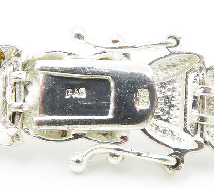 925 Sterling Silver  Shiny Matte Hinge Link Chain Bracelet  BT6019