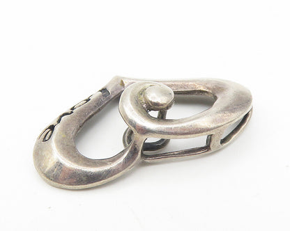 925 Sterling Silver  Vintage Dark Tone Swirl Open Love Heart Pendant  PT9270