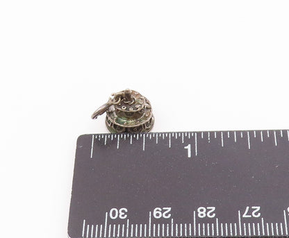 925 Sterling Silver  Vintage Petite Dark Tone Birthday Cake Pendant  PT17512
