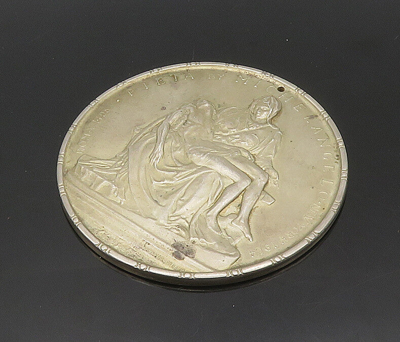 TOWLE 925 Sterling Silver Vintage Pieta Statue By Michaelangelo Medal TR2521