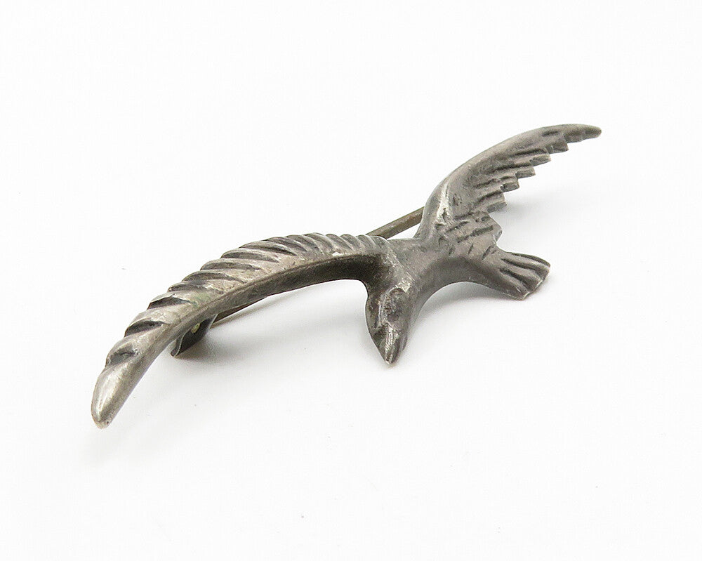 MEXICO 925 Sterling Silver  Vintage Antique Dark Tone Bird Brooch Pin  BP4177