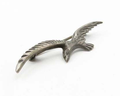 MEXICO 925 Sterling Silver  Vintage Antique Dark Tone Bird Brooch Pin  BP4177