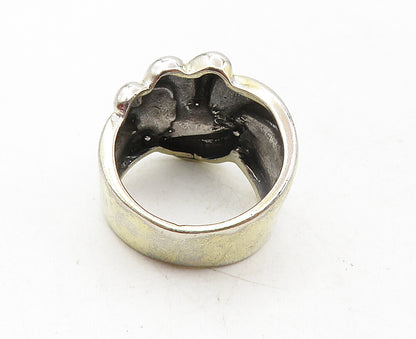 ALEX 925 Sterling Silver  Vintage Shiny Fluted Design Band Ring Sz 6  RG9533