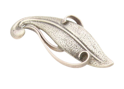 925 Sterling Silver Vintage Brooch Pin Modernist Botanical Swirly Leaf  BP12238