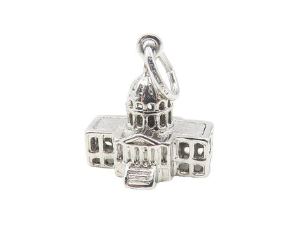 925 Sterling Silver  Vintage Petite Shiny Capitol Building Pendant  PT9384