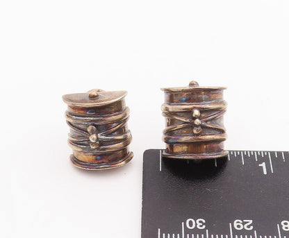 925 Sterling Silver Vintage Earrings DEBORAH ARMSTRONG Antique Carved  EG13083