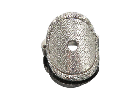 GUESS ITALY 925 Sterling Silver  Shiny Monogram Logo Band Ring Sz 6.5  RG11239