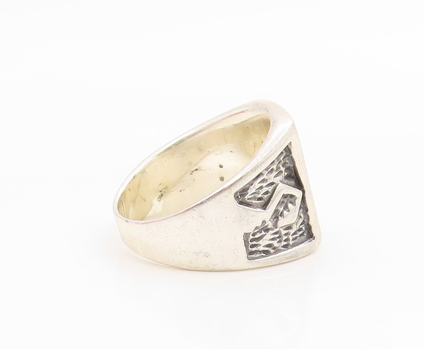 925 Sterling Silver Vintage Ring SOUTHWESTERN Kokopelli Signet  Sz 6  RG35996