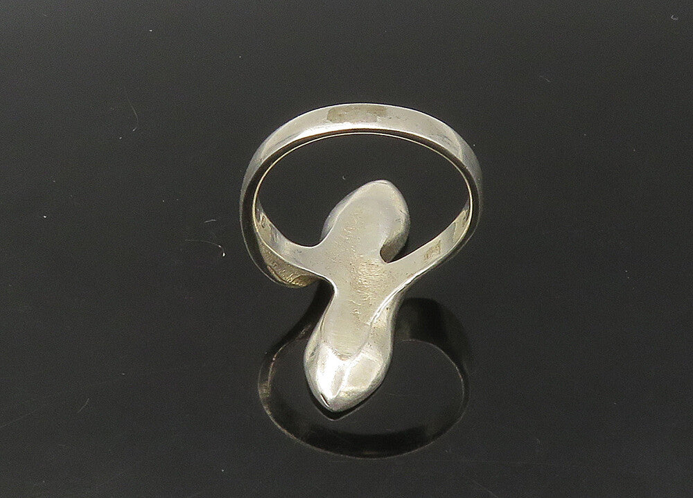 925 Sterling Silver  Vintage Shiny Bypass Style Band Ring Sz 8  RG22496