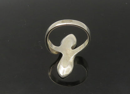 925 Sterling Silver  Vintage Shiny Bypass Style Band Ring Sz 8  RG22496