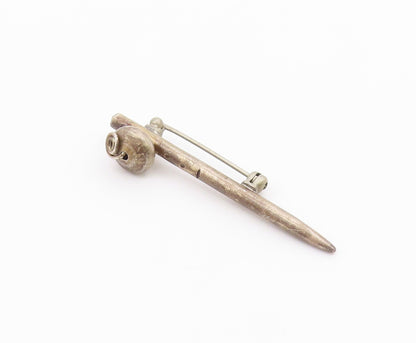 925 Sterling Silver  Vintage Spiral Detail Pointed Brooch Pin  BP8523