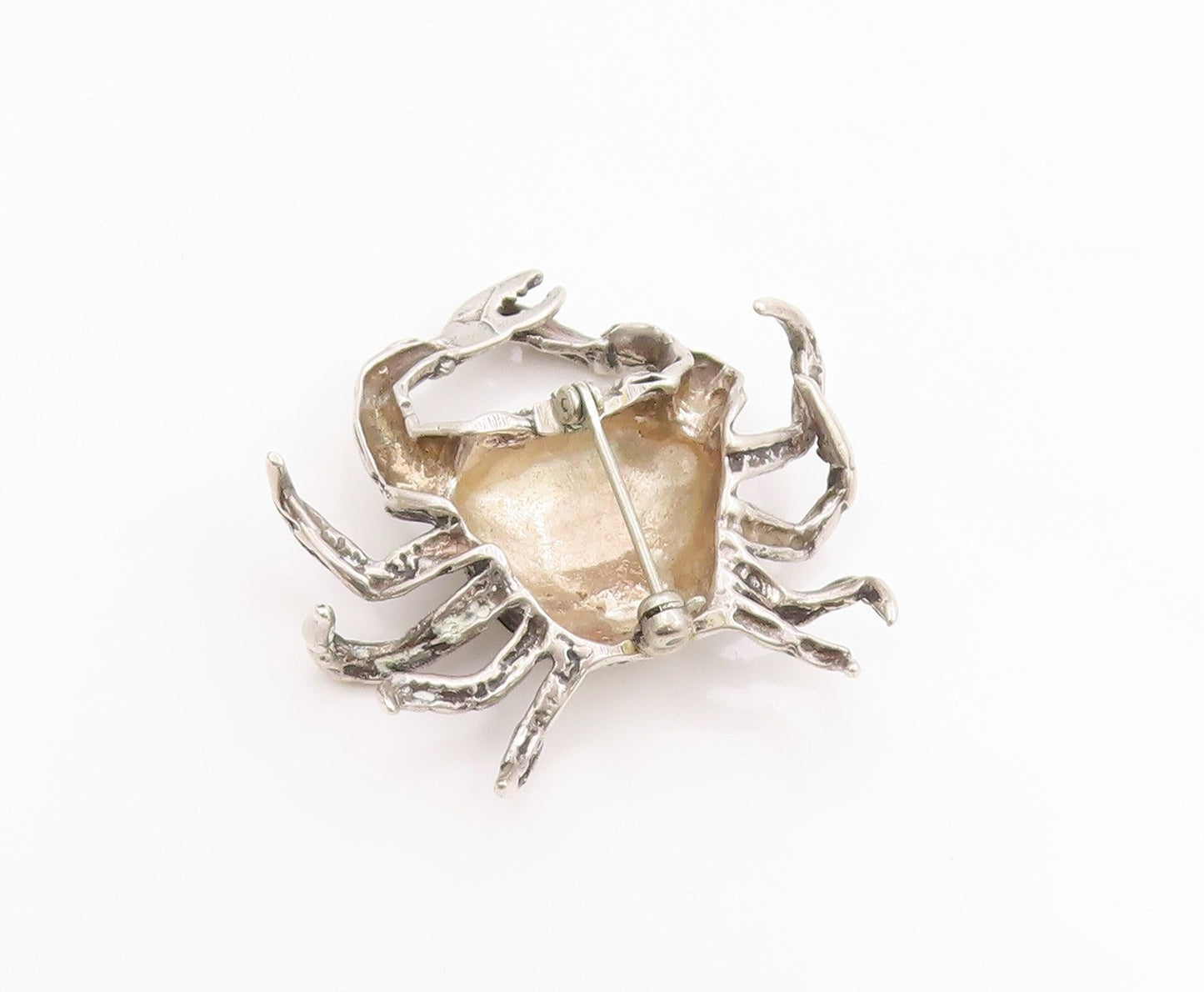 925 Sterling Silver Vintage Brooch Etched Crab Cancer Astrology Zodiac  BP11837