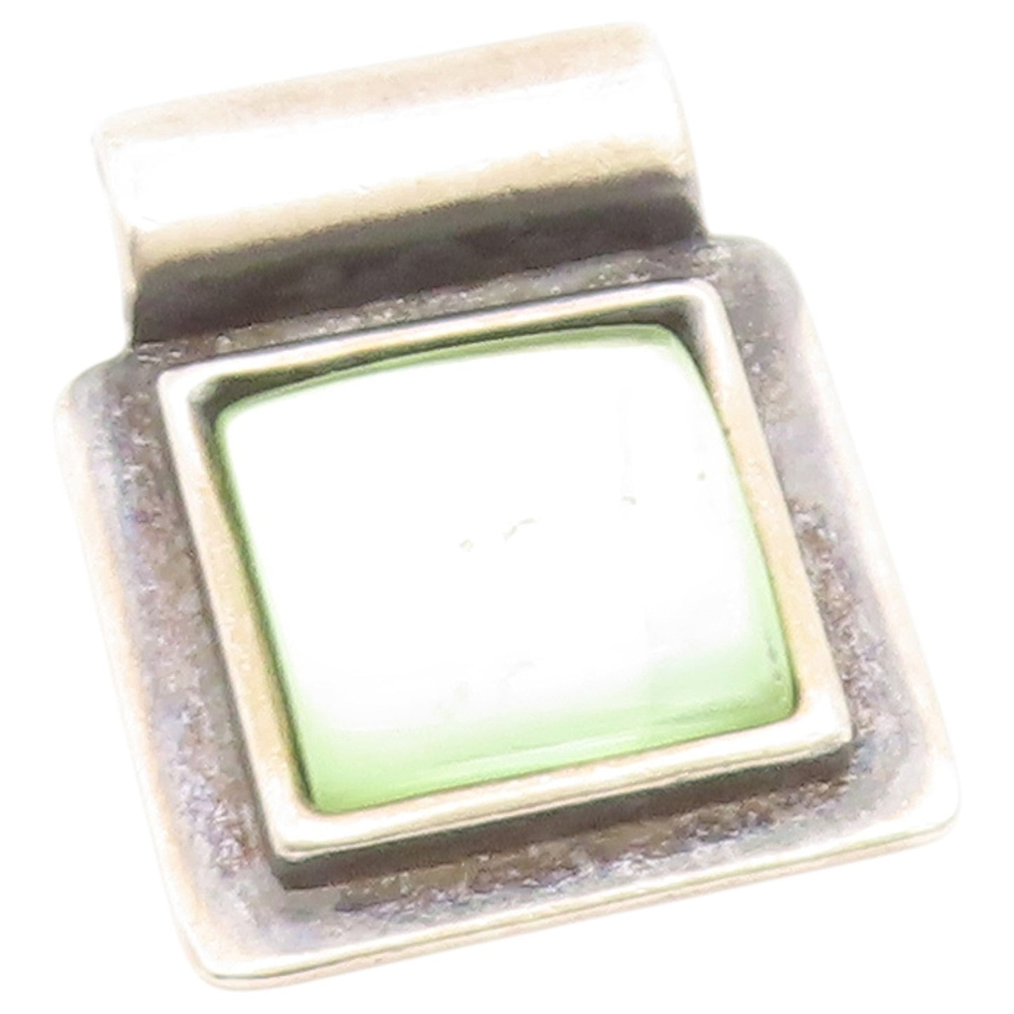 925 Sterling Silver Vintage Pendant Modernist Moonstone Geometric Frame  PT26524