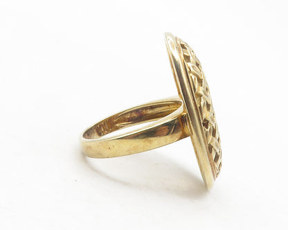 925 Sterling Silver  Vintage Basket Weave Design Oval Band Ring Sz 7  RG11946