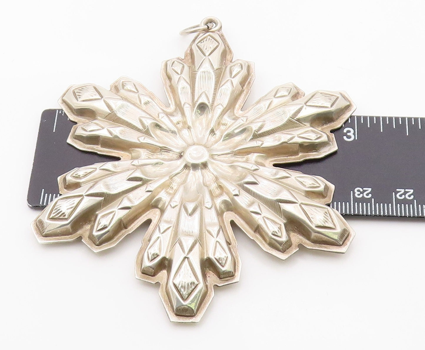 925 Sterling Silver Vintage Pendant GORHAM 1974 Christmas Snowflake  PT26325