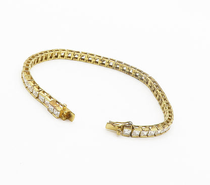 ROSS SIMON 925 Silver  Cubic Zirconia Gold Plated Shiny Chain Bracelet  BT6006
