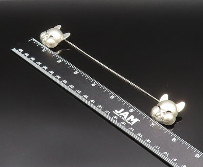ROBBINS 925 Sterling Silver Vintage Cat Head Sweater Guard Or Bib Clip  TR3364