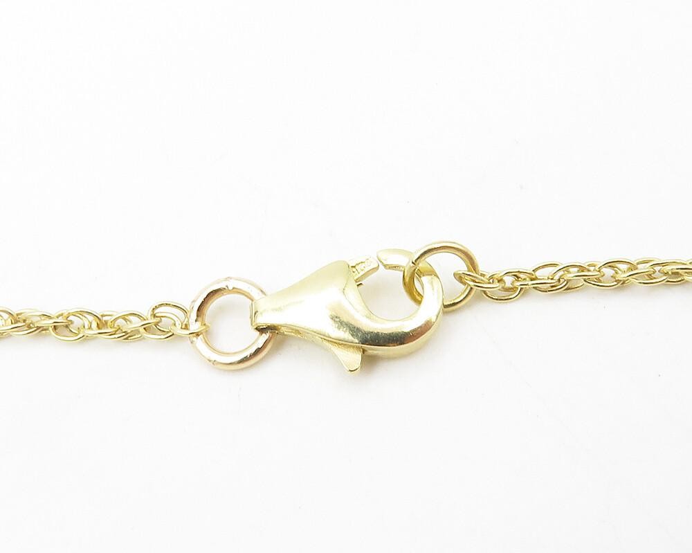 925 Sterling Silver  Genuine Diamonds Gold Plated Twist Chain Necklace  NE1942