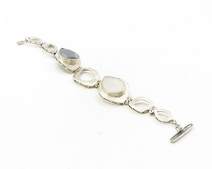 SILPADA 925 Silver  Vintage Hematite Quartz & Topaz Chain Bracelet  BT4310