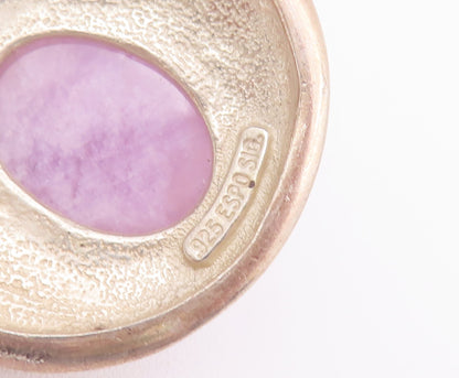 925 Sterling Silver Vintage Pendant ESPO SIG Purple Cabochon Charoite   PT22788