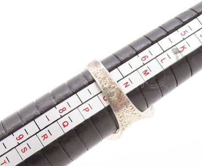 925 Sterling Silver Vintage Ring Minimalist Large Solid Design  Sz 7  RG31344