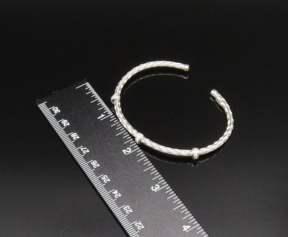 DYADEMA 925 Silver  Vintage Topaz Accent Basket Weave Cuff Bracelet  BT9638