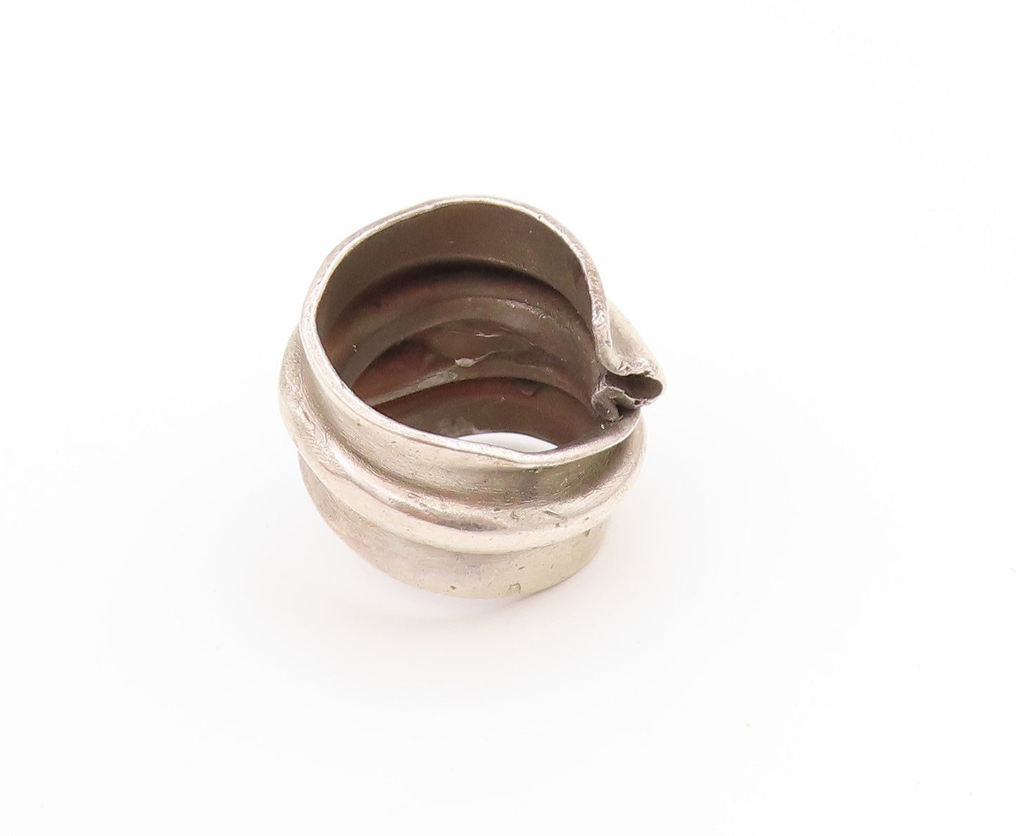 925 Sterling Silver Vintage Ring Solid Twisted Ripple Wavy Band  Sz 6.5  RG33470