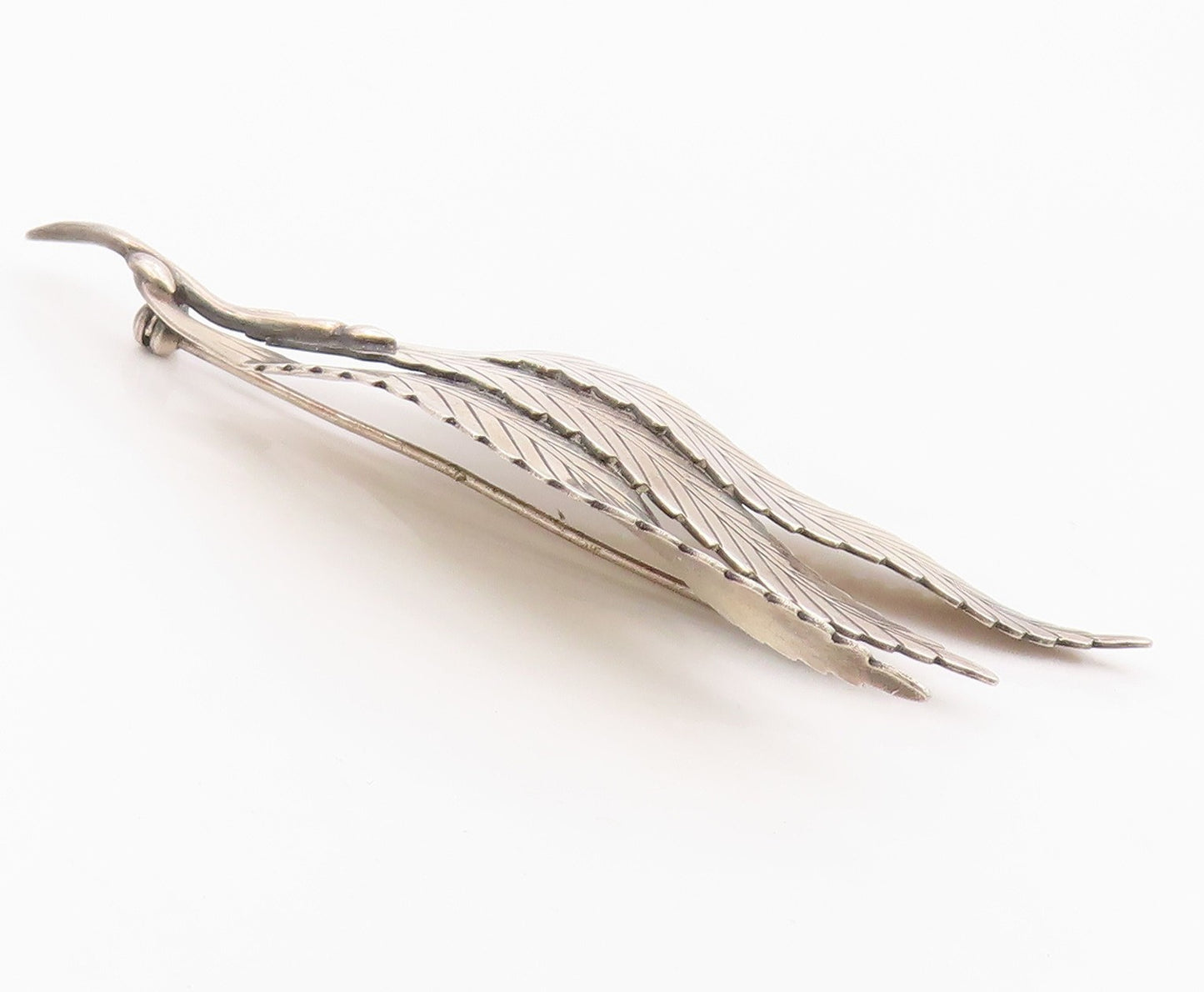 925 Sterling Silver Vintage Brooch Pin GERTRUD ENGEL Denmark Triple Leaf BP12554