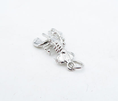 925 Sterling Silver Petite Polished Lobster Motif Pendant (MOVES) PT3884