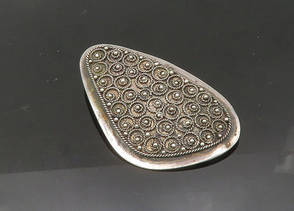 ISRAEL 925 Sterling Silver  Vintage Shiny Twist Patterned Brooch Pin  BP8562