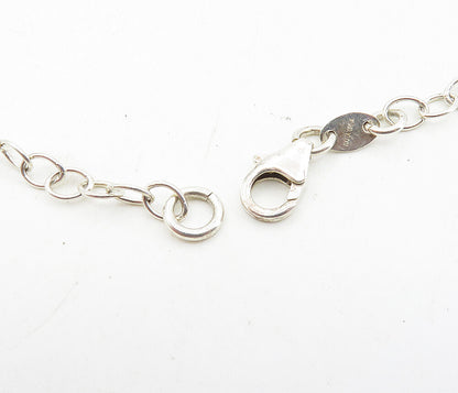 925 Sterling Silver  Shiny Cutout Swirl Love Heart Chain Necklace  NE1721