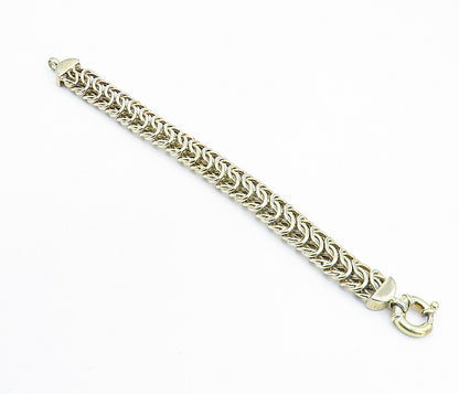 925 Sterling Silver Vintage Interlocking Multi Link Chain Bracelet BT2405