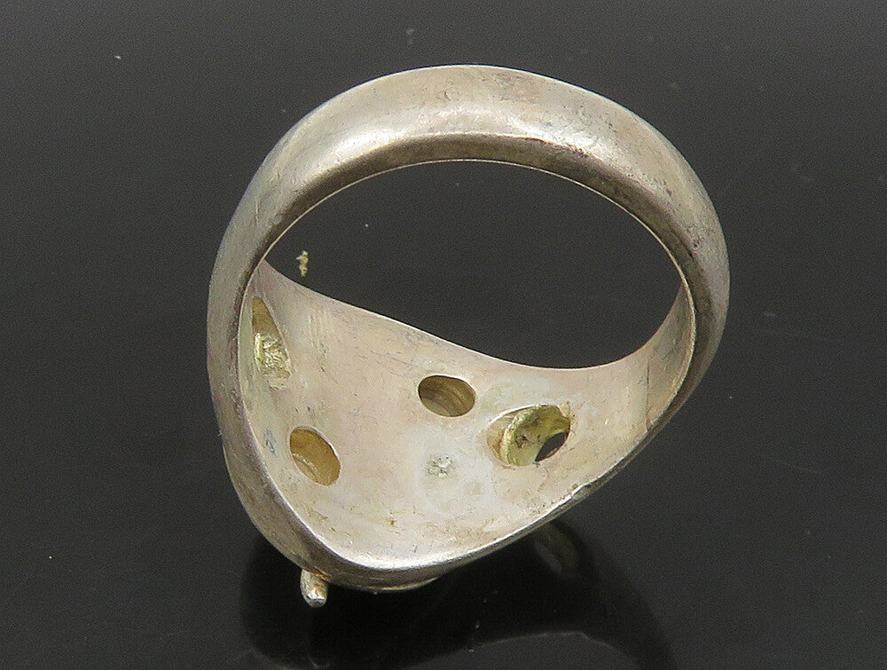925 Sterling Silver  Vintage Snake Motif Oval Dome Band Ring Sz 9  RG23759