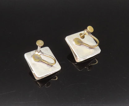GRET BARKIN 925 Silver  Vintage Lifted Ends Floral Screw Back Earrings EG12289
