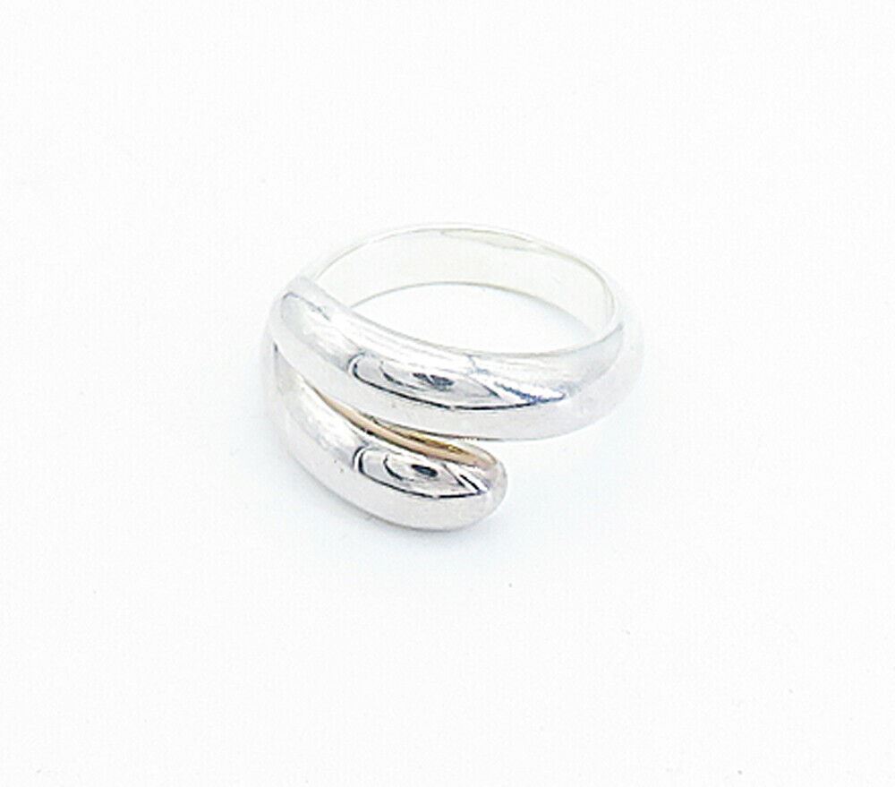 DOUG PAULUS 925 Sterling Silver  Shiny Polished Bypass Band Ring Sz 6.5 RG3926