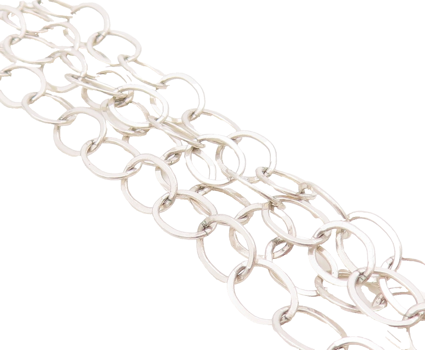 925 Sterling Silver Vintage Necklace Minimalist Very Long Linked Loops  NE4399
